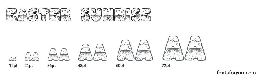 sizes of easter sunrise font, easter sunrise sizes